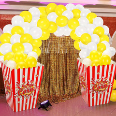 2 Pack Giant Popcorn Box Prop Cardboard Stand up with Balloons Movie 3D Popcorn