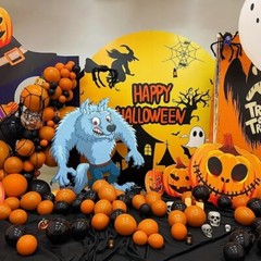 Halloween Balloons 12″ Black Balloons latex helium Pumpkin BOO THEME BALOONS