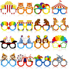 60Pcs Circus Paper Glasses Party Decorations for Adults Bulk, Carnival Theme Pho