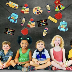 87-Pieces 100th Day of School Banner Happy 100 Days Banner Sign Hanging Banner