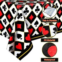 3 Pack Plastic Table Cover Disposable Tablecloth for Playing Cards, 54×108 Inch