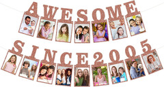 Pre-Strung Awesome since 2005 Photo Banner Birthday Decorations for Her Women- P