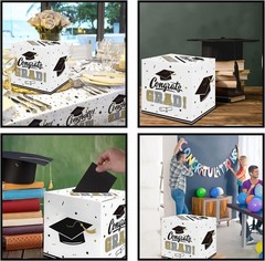 Elegant 2026 Graduation Box – Chic Gold Stamped Card Collection for Parties