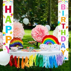 Birthday Decorations Banner, Happy Birthday Door Sign for Men Women Boys Girls I