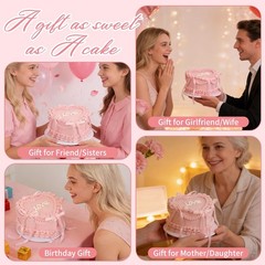 7 Inch Pink Bow Fake Cake Heart Shaped Artificial Birthday Bakery Display