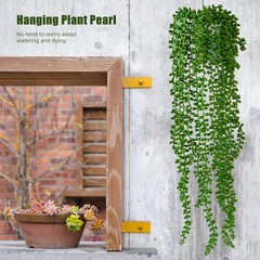 HARSOML 3PCS Artificial Succulents Hanging 27.5 x 5 x 5 inches, Green