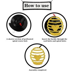 Honey Bumble Bee Hanging Swirl Decorations – Glitter 21 Pcs Bee Baby Shower P…
