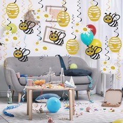 Honey Bumble Bee Hanging Swirl Decorations – Glitter 21 Pcs Bee Baby Shower P…