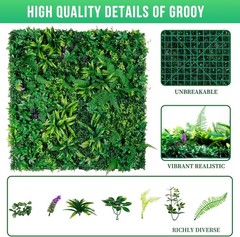 Artificial Boxwood Panels, Grass Wall Panels 12PCS 20»x20», Dracaena