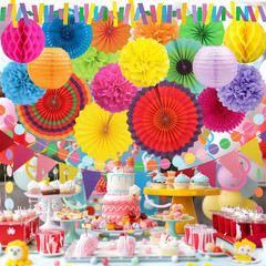Fiesta Party Decorations – Multicolored Pom Poms for Mexican Decorations | Hassl