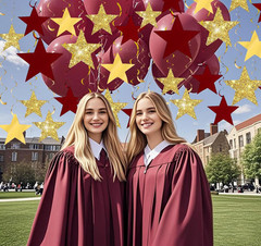 Burgundy Gold Graduation Decorations Class of 2026/Maroon Gold Graduation Star P