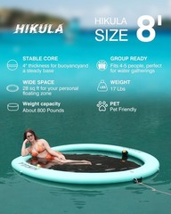 Inflatable Round Floating Ring – Water Hammock Dock, Sunmmer Mat Raft Platfor…