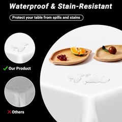 4 Packs White Plastic Tablecloth, Sturdy Disposable Table Cloth, 54 X 108 Inc…