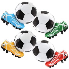4-pack Soccer & Soccer Shoe Balloons – 18 * 27inch red/yellow/blue/green socc…