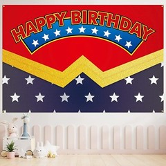 Superhero Happy Birthday Backdrop Banner Party Decoration 70.9in x 47.2in