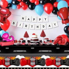 4PCS Boxing Gloves Foil Balloons Boxfor Bing Party Decorations Wrestling Part…