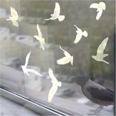 37Pcs Anti Collision Window Clings, Save The Birds from Strikes, White