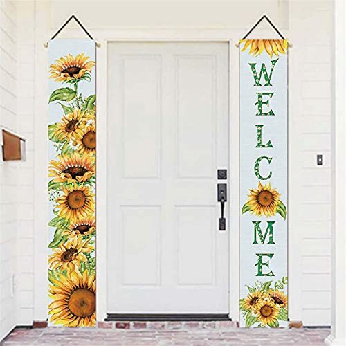 Sunflower Decor – Sunflower Porch Sign Banners – Home Decor for Outside Yard