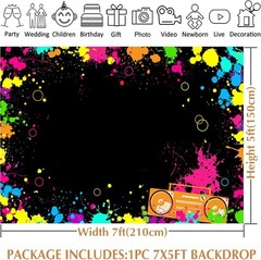 Neon Party Decorations Neon Backdrop for Glow Party Splatter Blacklight Photo