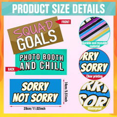 24 Designs Fun Photo Booth Props Fun Photo Booth Sign Decorations Double Sided 1