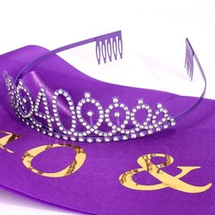 40th Birthday Sash & Rhinestone Tiara Set in Purple – Celebrate Fabulousness!