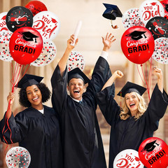 Graduation Decorations 2026 – Graduation Balloons 62Pcs 12 Inch Red Black White