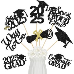 24Pcs Black 2025 Graduation Table Centerpieces Sticks 2025 Graduation Party C…