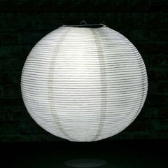 Quasimoon 14″ White Fine Line Premium Even Ribbing Paper Lantern, Extra Sturd…