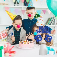 Centerpiece Sticks 13th Birthday 12 PCS Blue Glitter Sign Table Topper Decor