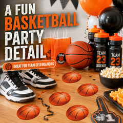 Customize Basketball Party Path Floor Decals Set 5 Sidewalk Birthday Decorations