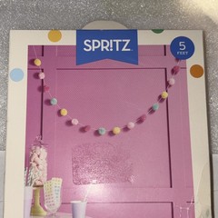 Spritz Colorful Pom Pom Garland 5ft Party Decoration Reusable NEW