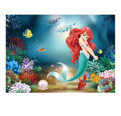 Mermaid Princess Background Under The Sea-Little Mermaid Fairy Tale Backdrop