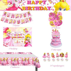 Mario Princess Peach Birthday Party Decoration Kit