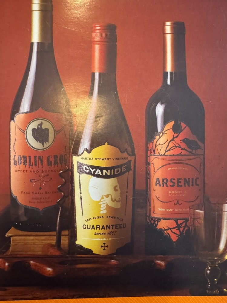 Martha Stewart Crafts Halloween Beverage Wine Bottle Labels Set 12 Party Decor
