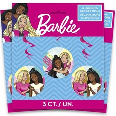Unique Multicolored Barbie Hanging Swirl Multicolor 26 Inch 3 Count Family