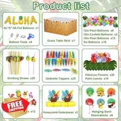 Amandir Luau Hawaiian Party Decorations Set