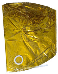 Gold Metallic 22 Inch 4D Big Round Foil Balloons W/Ribbon & Straw Pack of 6