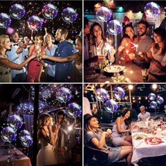 10/20/30Pcs LED Light Up BoBo Balloons Party Birthday Transparent Bubble Decor