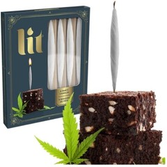 2 Pkgs Fred Lit Rolled Doobie Joints Birthday Party Celebration Candles Set