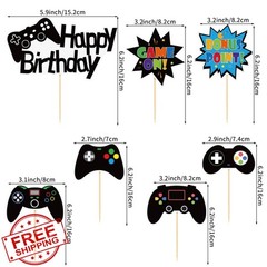 Adecortalk 12pc Game Cupcake Toppers Video Game Party