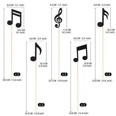10 PCS Music Notes Centerpieces Black Party Decorations Music Notes