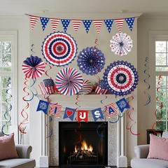 UOUYOO Patriotic decorations Party Fourth of July decor red white blue decoratio
