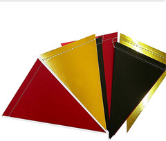 30 Ft Red Black and Gold Party Decorations Hanging Paper Triangle Banner Bunting