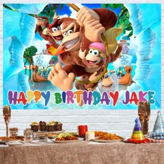 Donkey Kong Country Personalised Custom Backdrop Banner Party Decorations Gift
