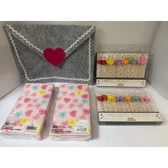 Valentine Party Bundle Heart Napkins Wood Picks Party Set 9″x12″ Felt Envelope