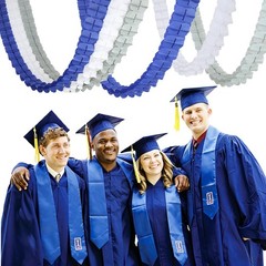 Navy Blue Silver White Party Decorations-Men Boys Birthday Hanging Streamers …