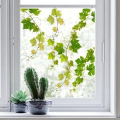 Supzone Green Vine Window Clings Spring Hanging Leaves Multicolor
