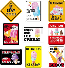 Wernnsal Ice Cream Birthday Party Decorations – 9PCS Ice Cream Sign Party Decora