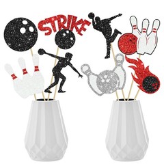 Bowling Party Centerpiece Sticks Glitter Strike Up Birthday Decorations 16 PCS