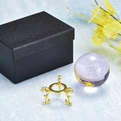 1Set 60mm/2.4″ K9 Crystal Ball Decorative Ball w Box and Metal Stand Pink